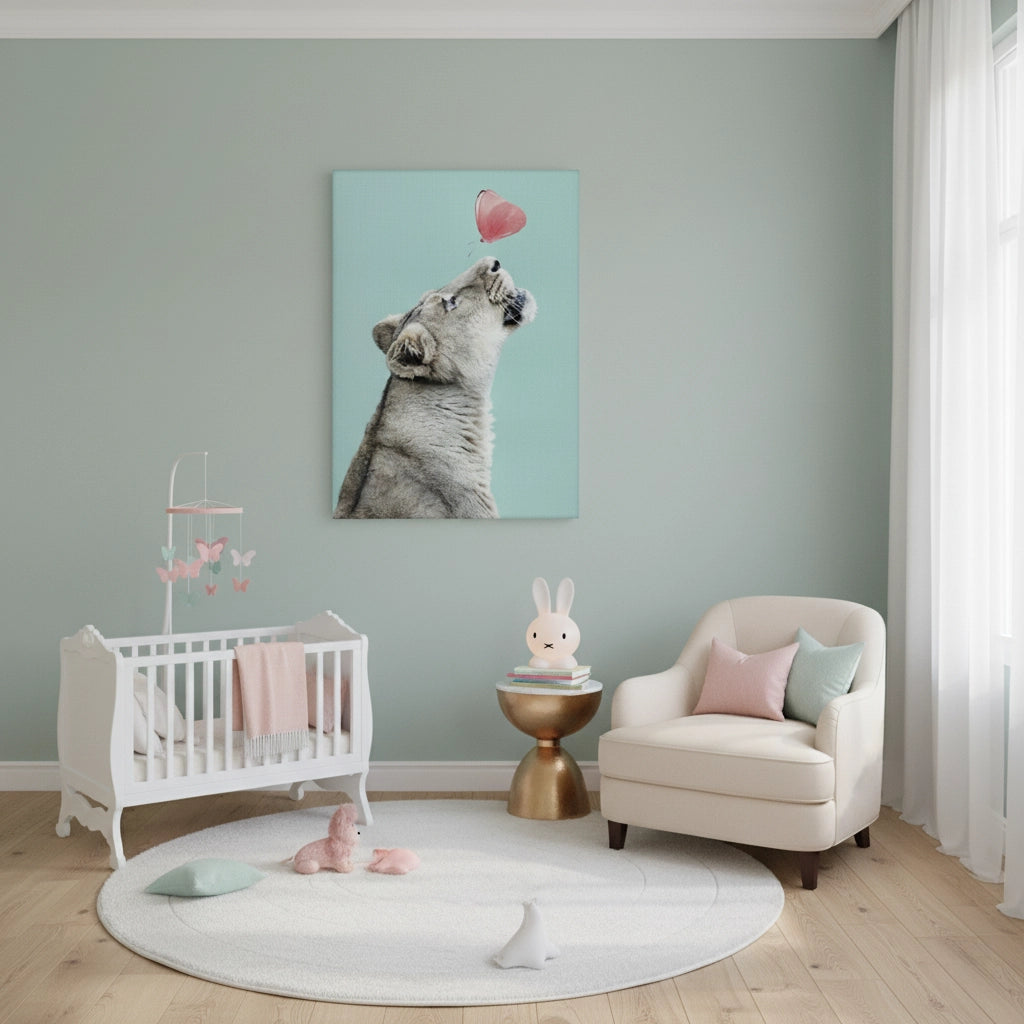 Lion Cub Butterfly - Canvas - Jasmineart.ae