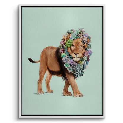Lion with Succulent - Canvas