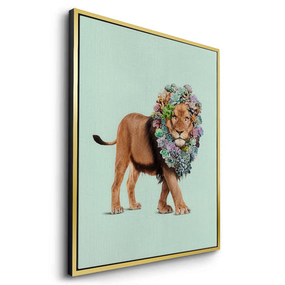 Lion with Succulent - Canvas