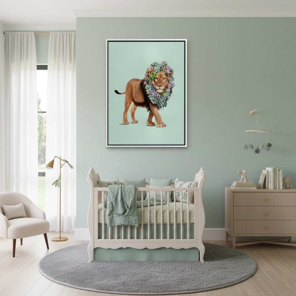 2Lion with Succulent - Canvas