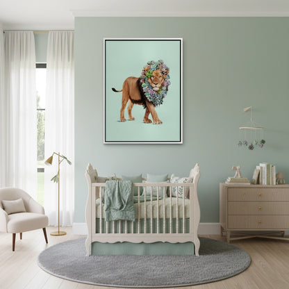 Lion with Succulent - Canvas