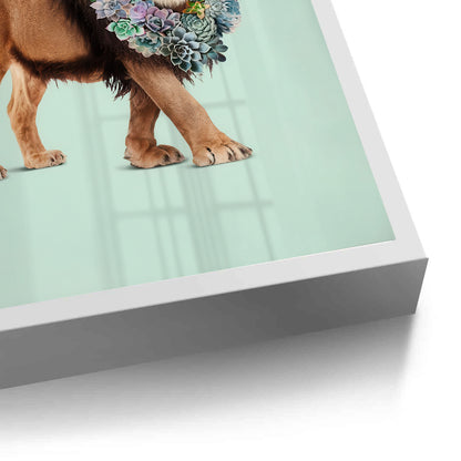 Lion with Succulent - Fine Art