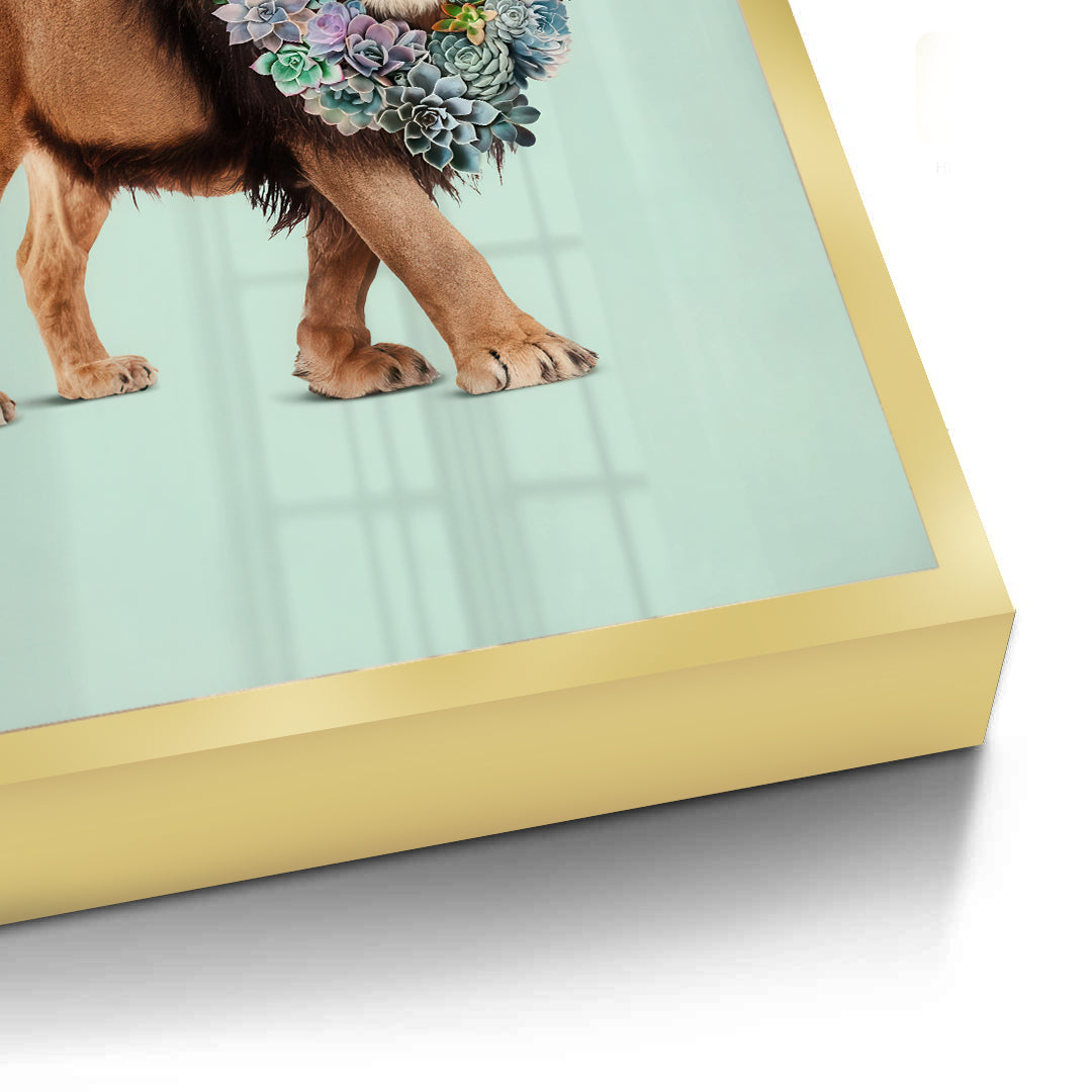 2Lion with Succulent - Fine Art