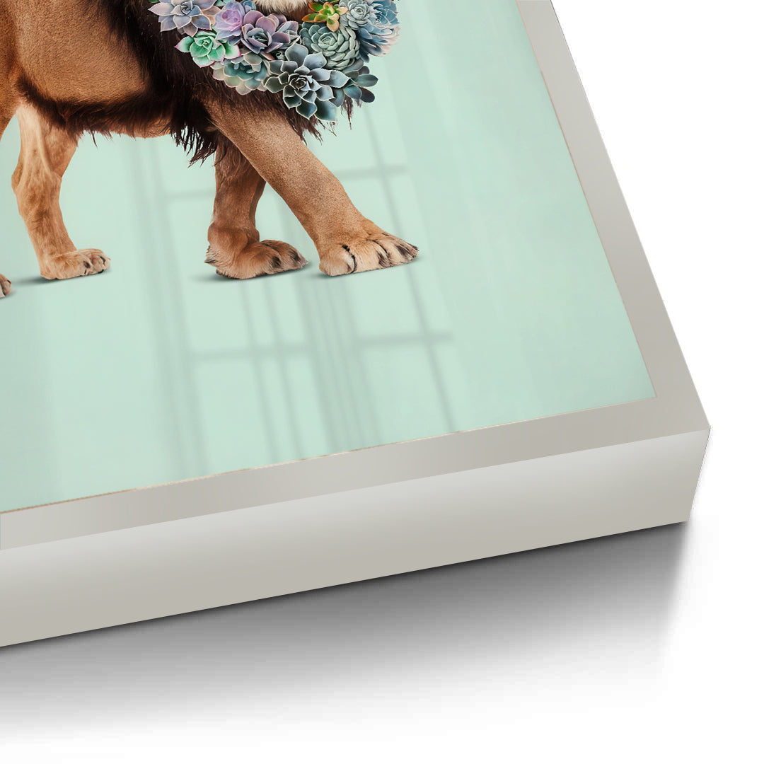 2Lion with Succulent - Fine Art