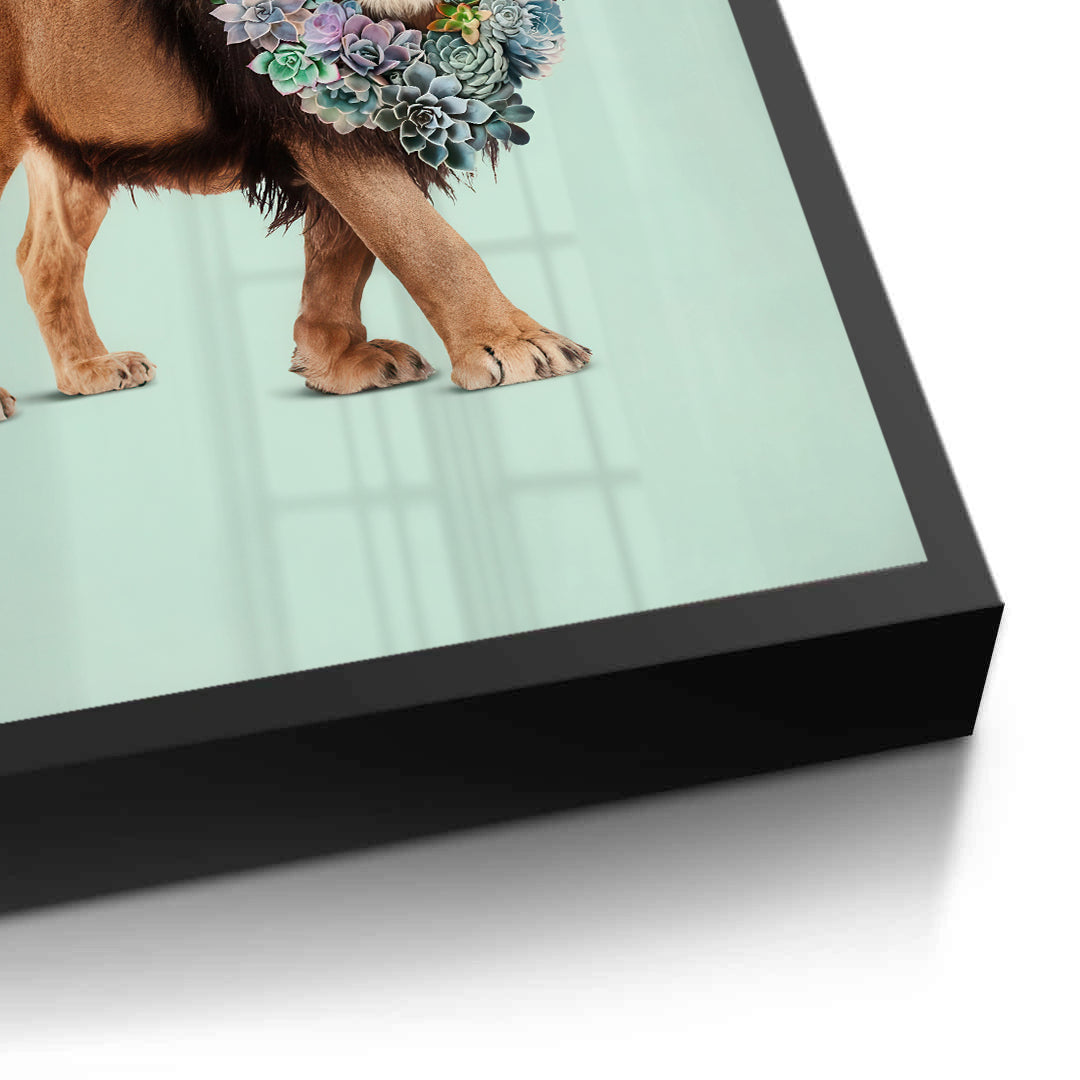2Lion with Succulent - Fine Art