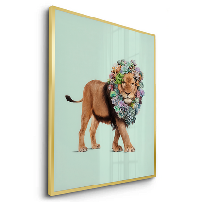Lion with Succulent - Fine Art