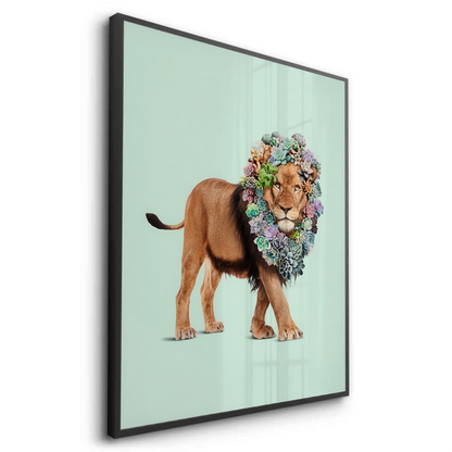 Lion with Succulent - Fine Art