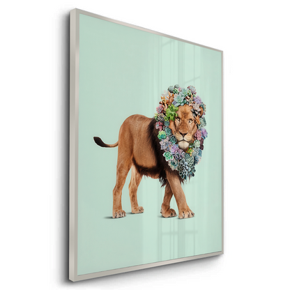 Lion with Succulent - Fine Art