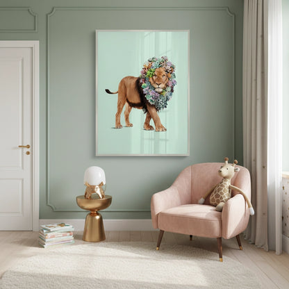 Lion with Succulent - Fine Art
