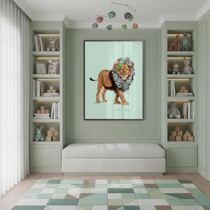Lion with Succulent - Fine Art