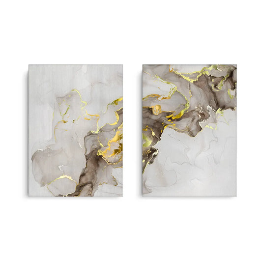 Liquid Gold Diptych Set of 2 - Canvas