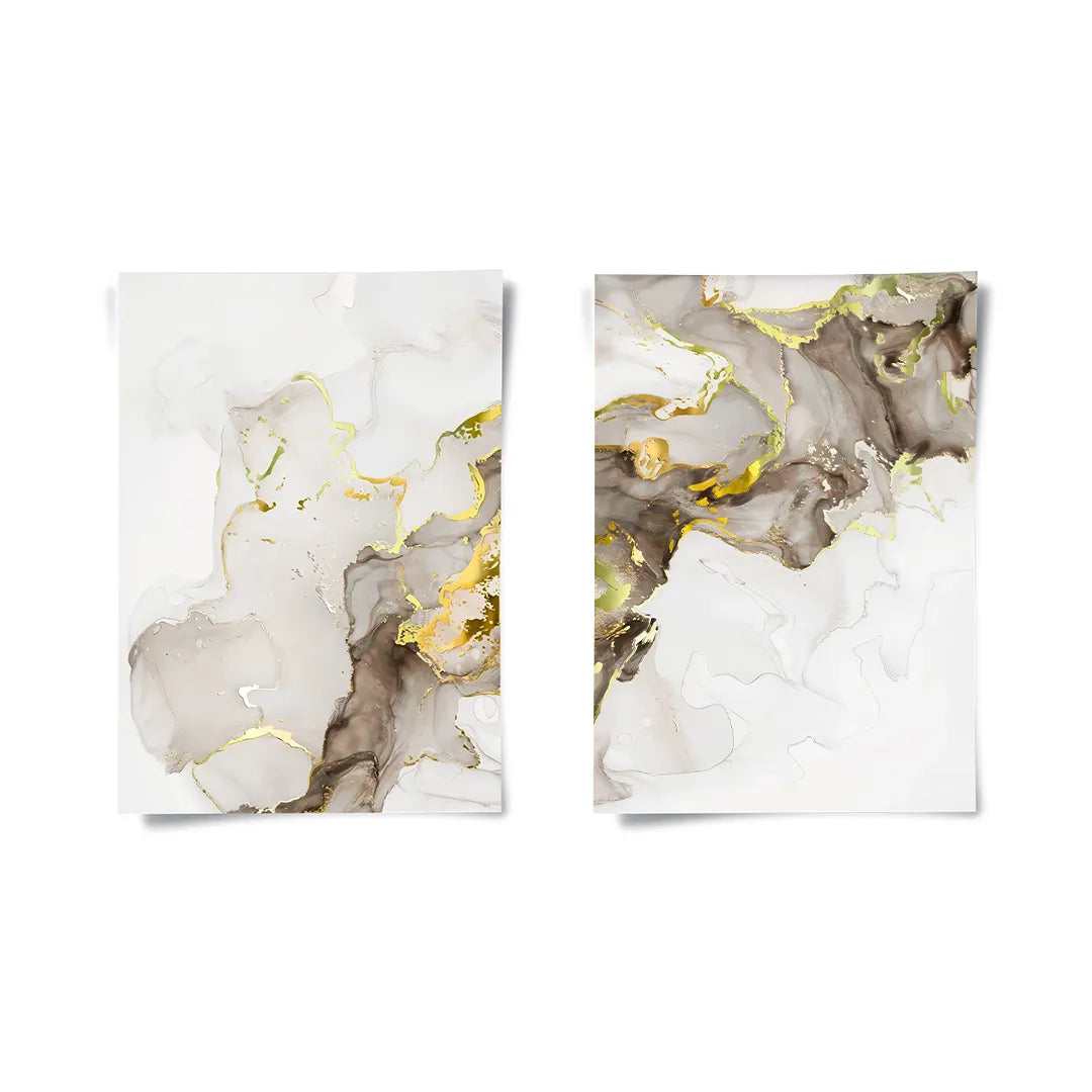 2Liquid Gold Diptych Set of 2 - Poster