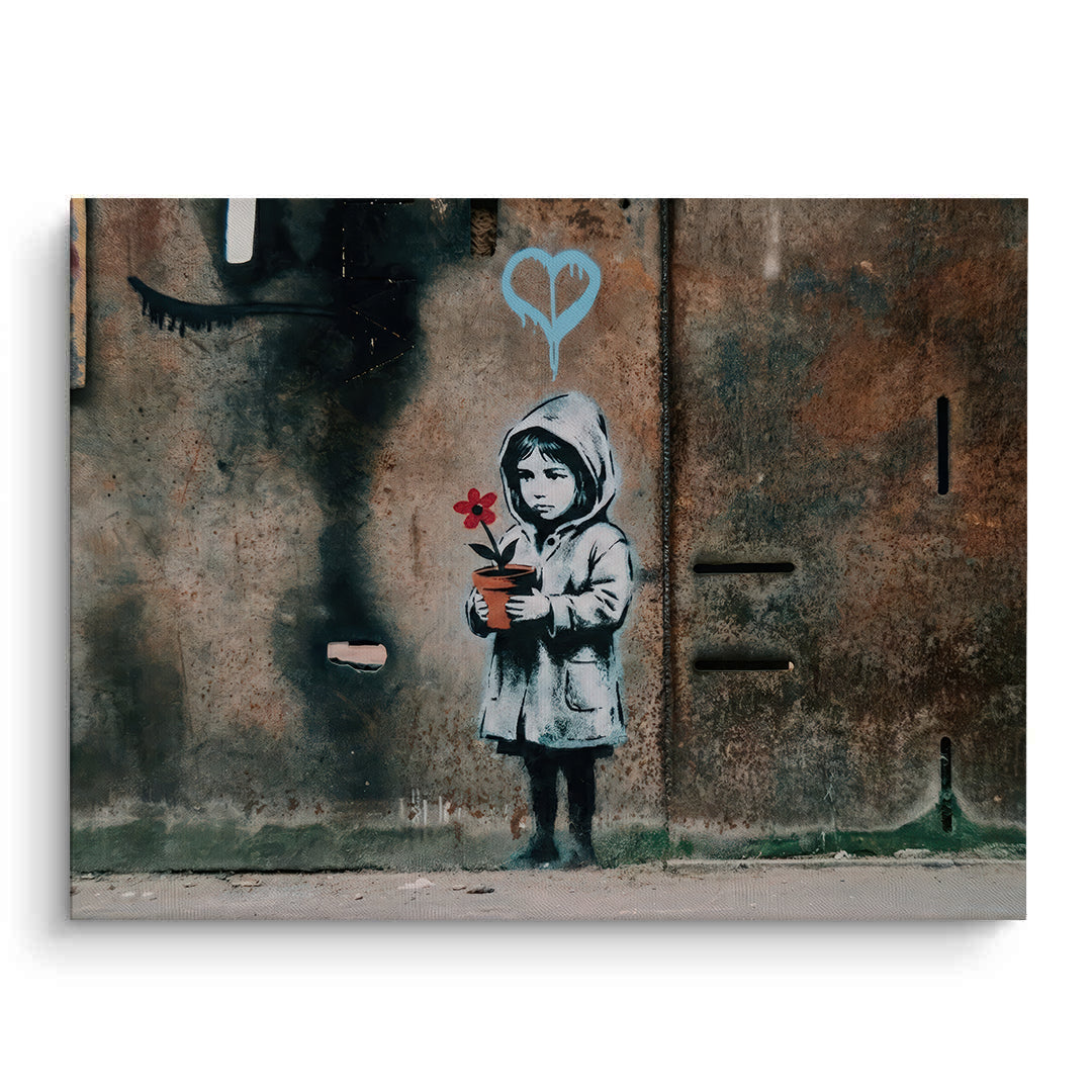 2Little Girl with Flower - Canvas