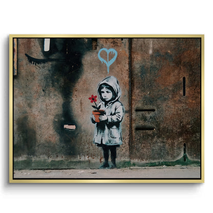 Little Girl with Flower - Canvas