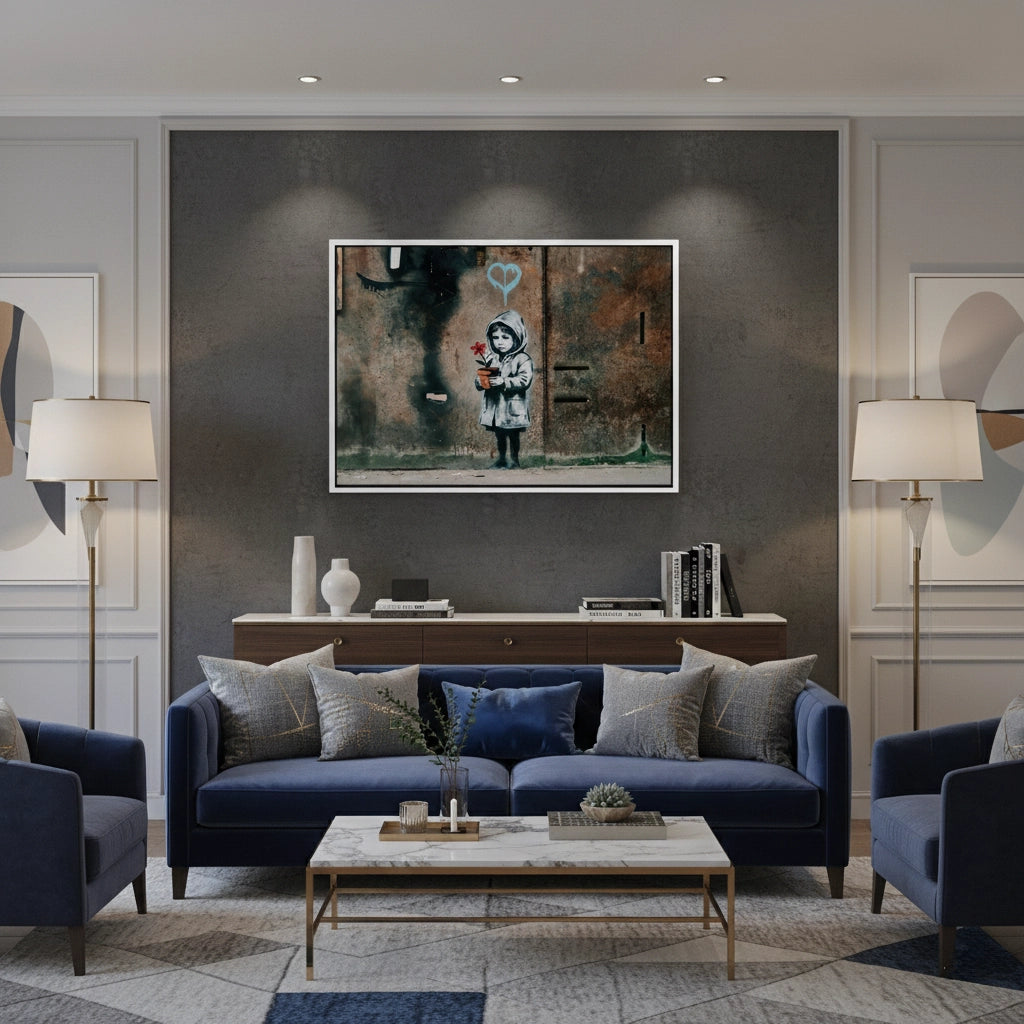 2Little Girl with Flower - Canvas