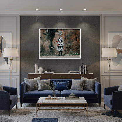 Little Girl with Flower - Canvas