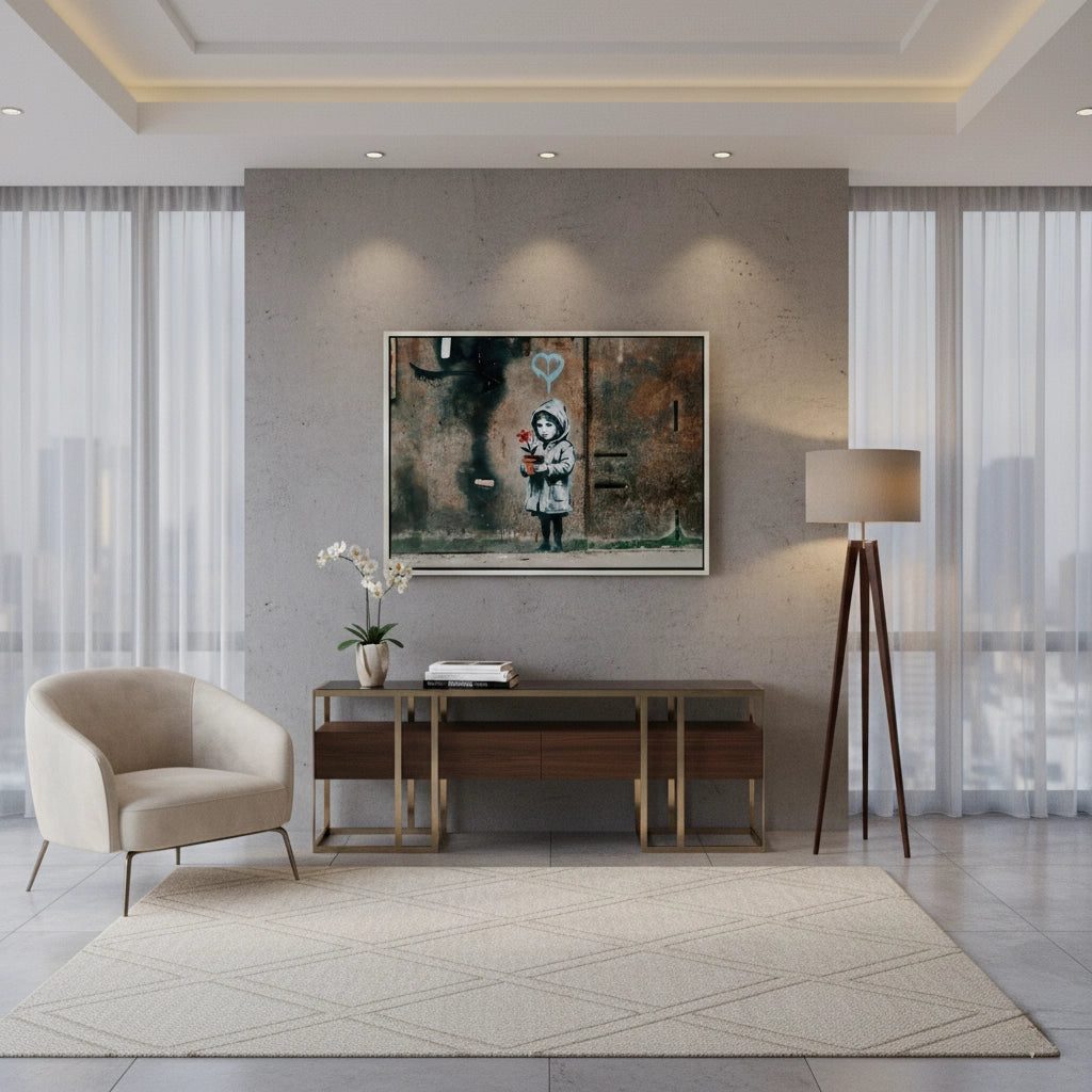 2Little Girl with Flower - Canvas