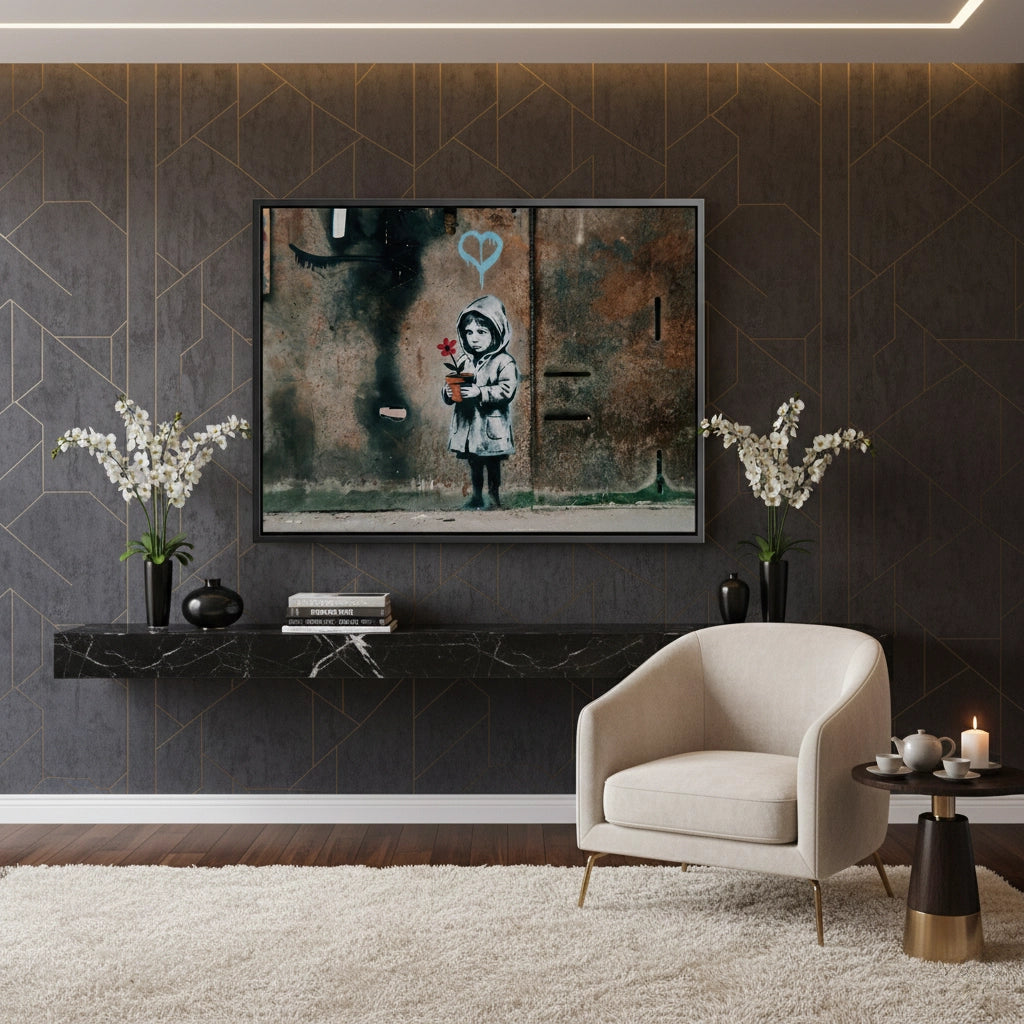 2Little Girl with Flower - Canvas