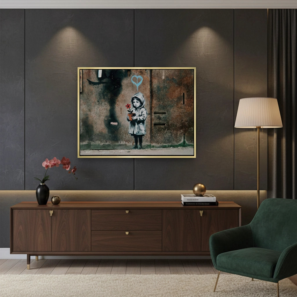 2Little Girl with Flower - Canvas