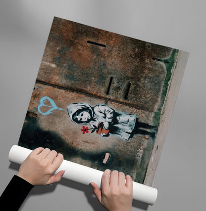 Little Girl with Flower - Poster