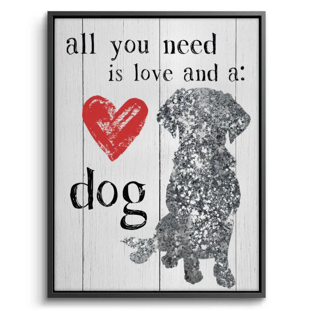 Love and a Dog - Canvas - Jasmineart.ae