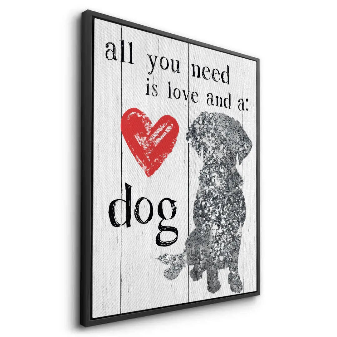 Love and a Dog - Canvas - Jasmineart.ae