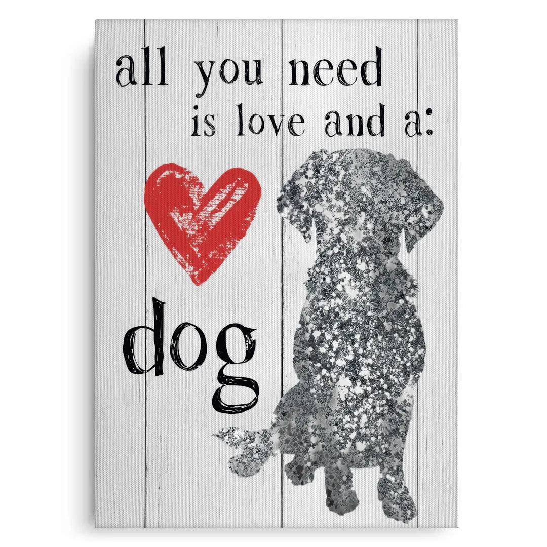 Love and a Dog - Canvas - Jasmineart.ae