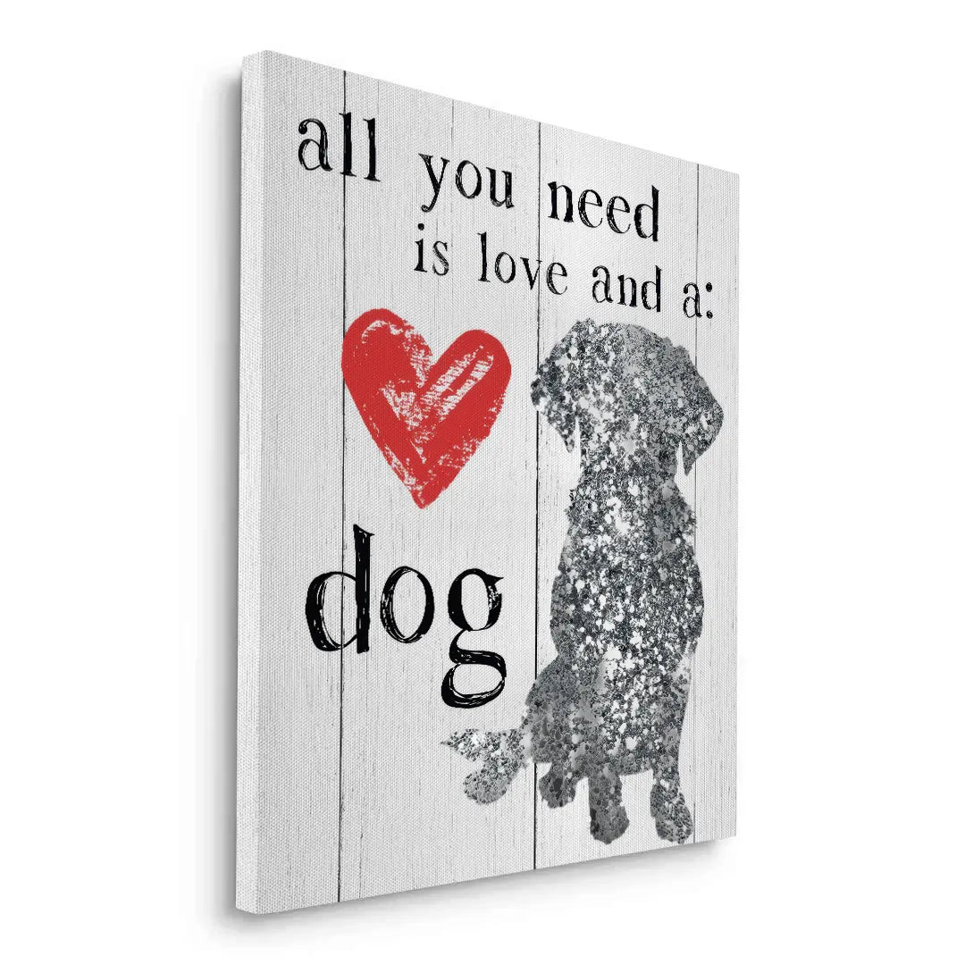 Love and a Dog - Canvas - Jasmineart.ae