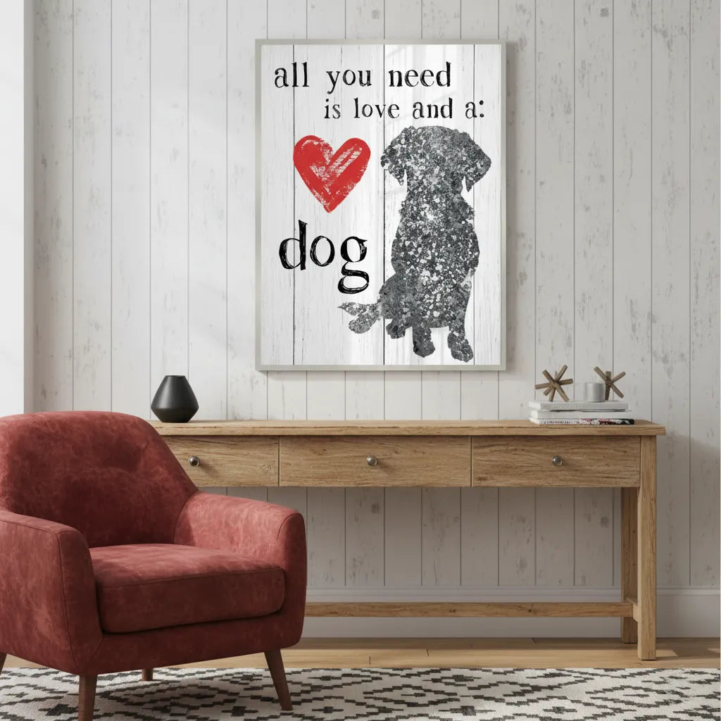 Love and a Dog - Fine Art - Jasmineart.ae