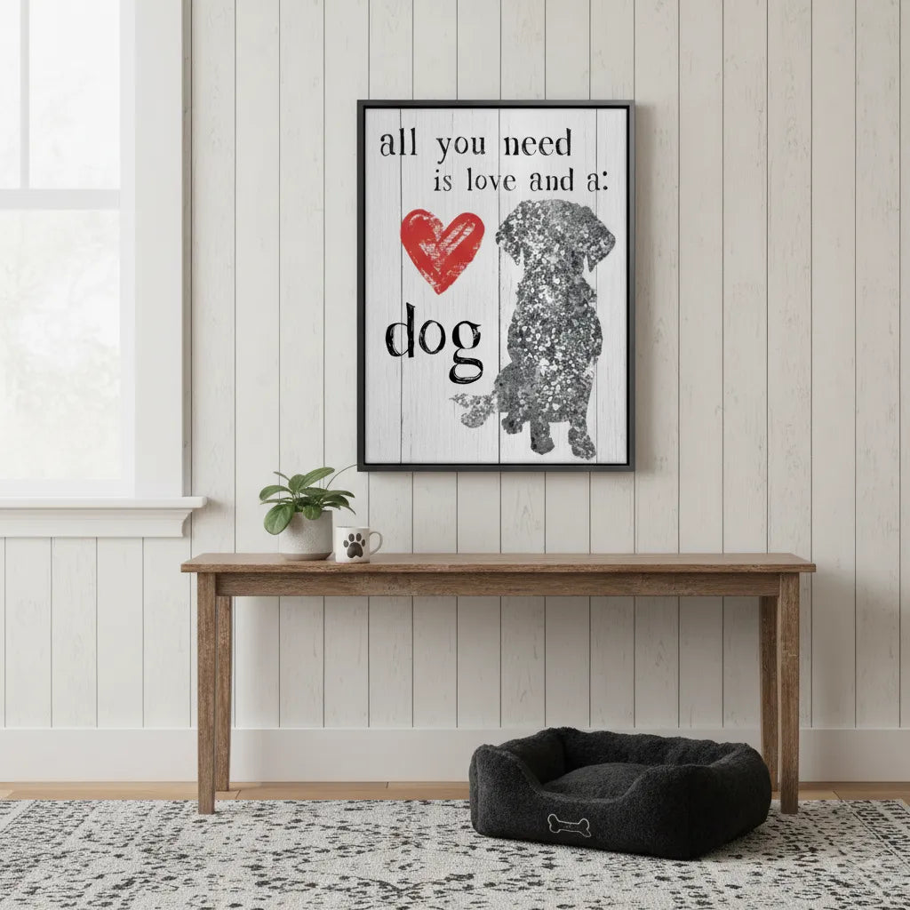 Love and a Dog - Canvas - Jasmineart.ae