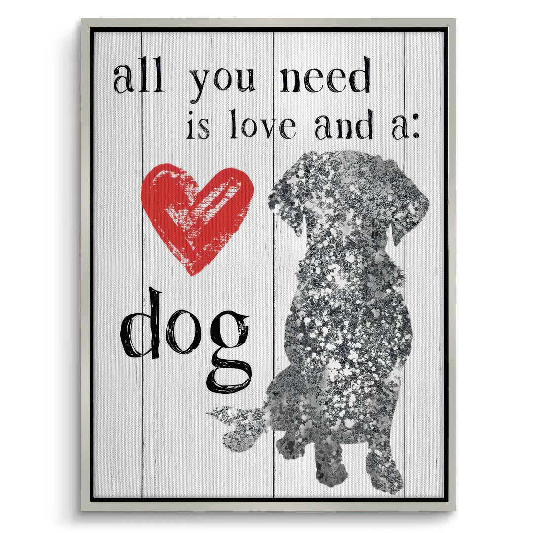 Love and a Dog - Canvas - Jasmineart.ae