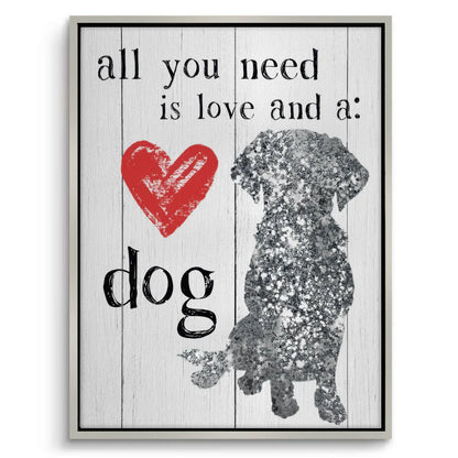 Love and a Dog - Canvas