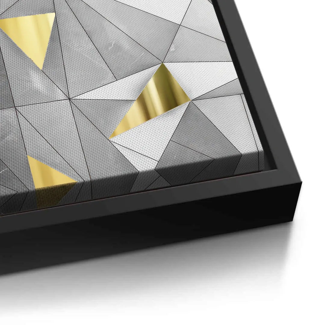 Luxury 3D Grey & Gold  - Canvas - Jasmineart.ae
