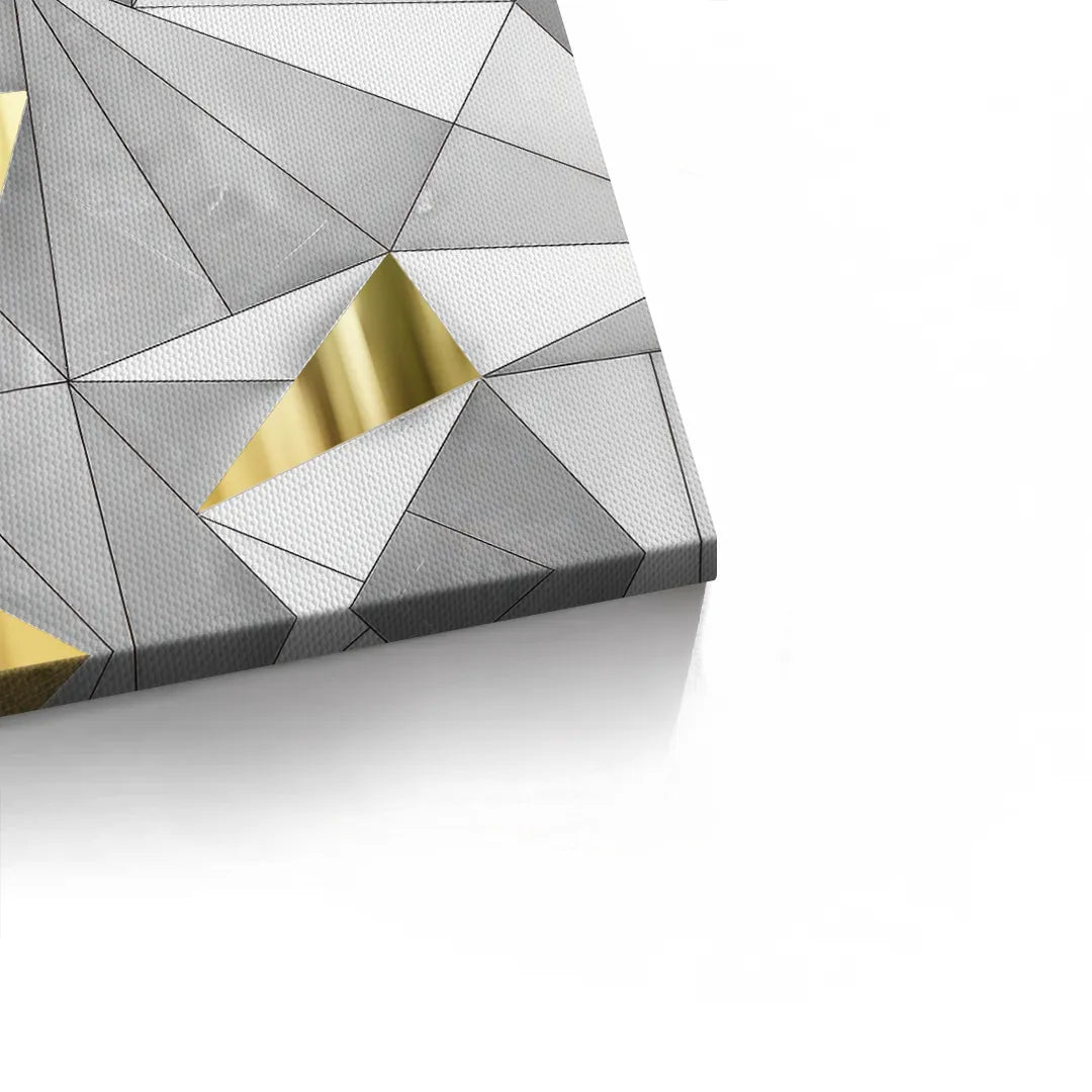 Luxury 3D Grey & Gold  - Canvas - Jasmineart.ae
