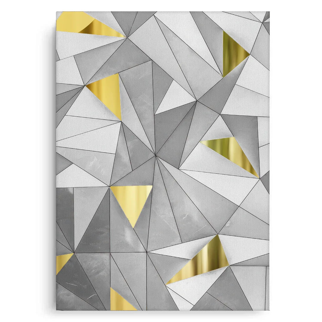 2Luxury 3D Grey & Gold  - Canvas