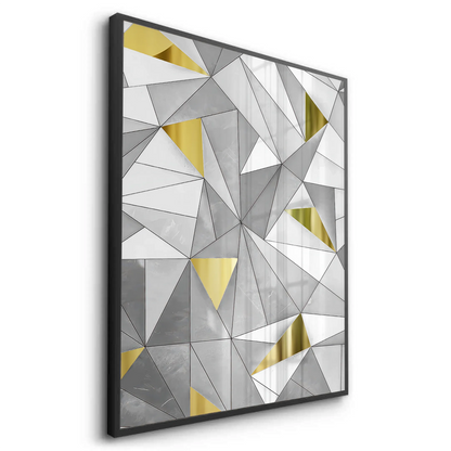 Luxury 3D Grey & Gold  - Fine Art