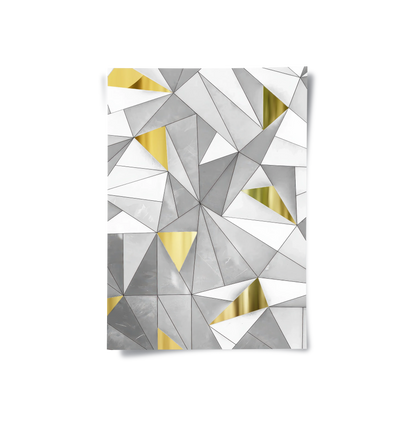 Luxury 3D Grey & Gold - Poster