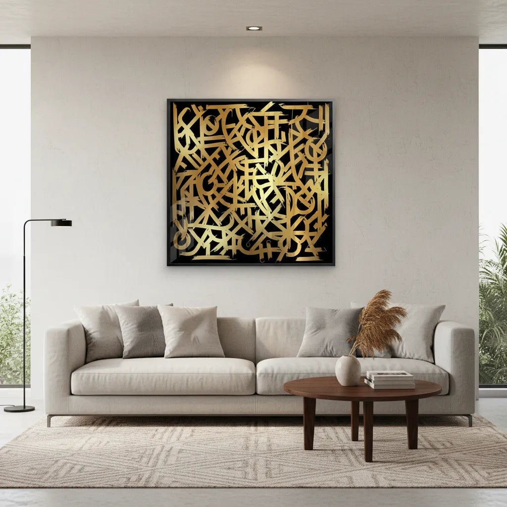 Luxury Gold Abstract - Fine Art - Jasmineart.ae