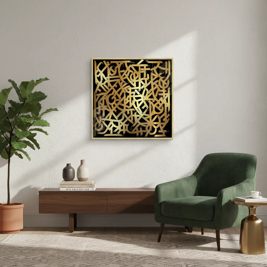 Luxury Gold Abstract - Fine Art - Jasmineart.ae