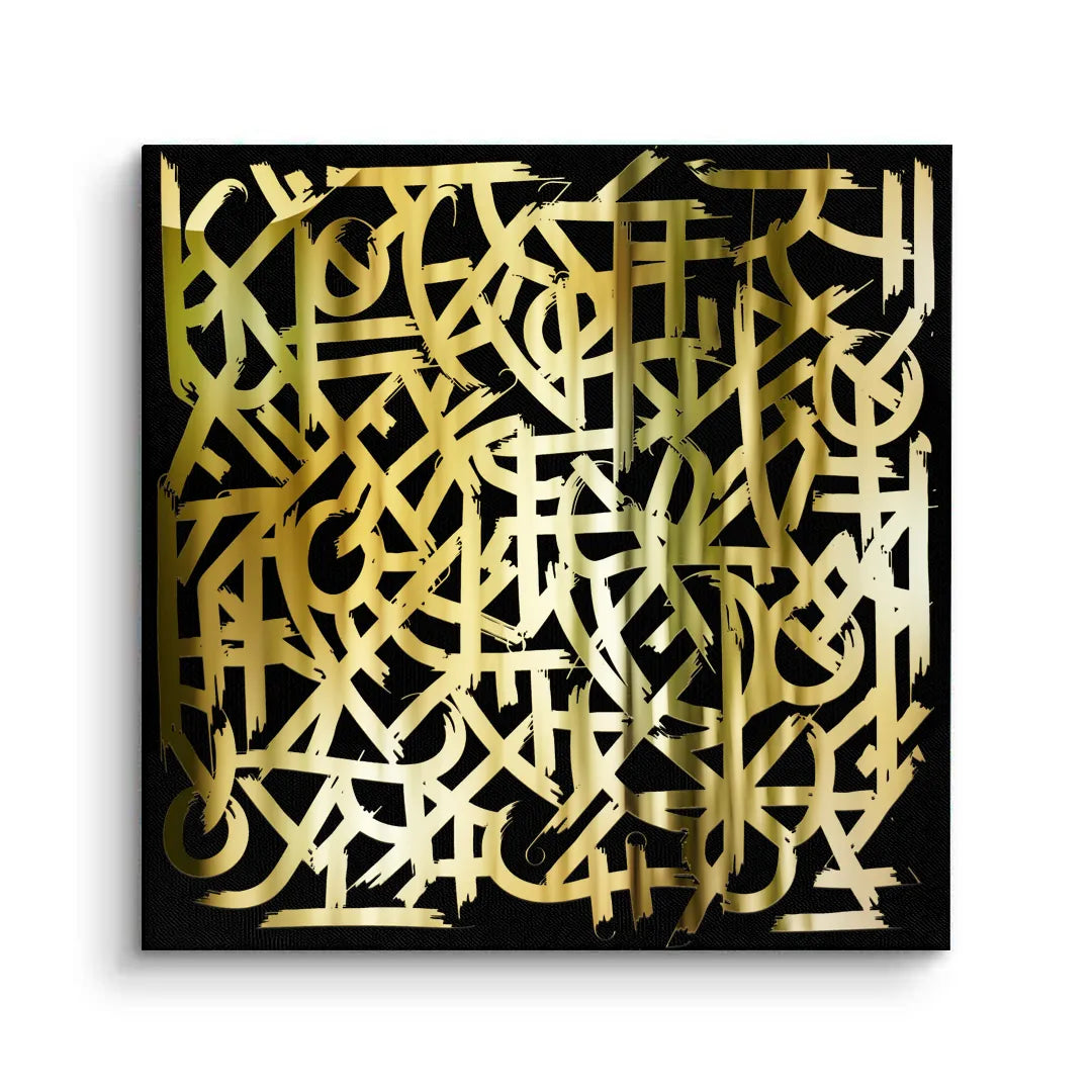 Luxury Gold Abstract - Canvas - Jasmineart.ae