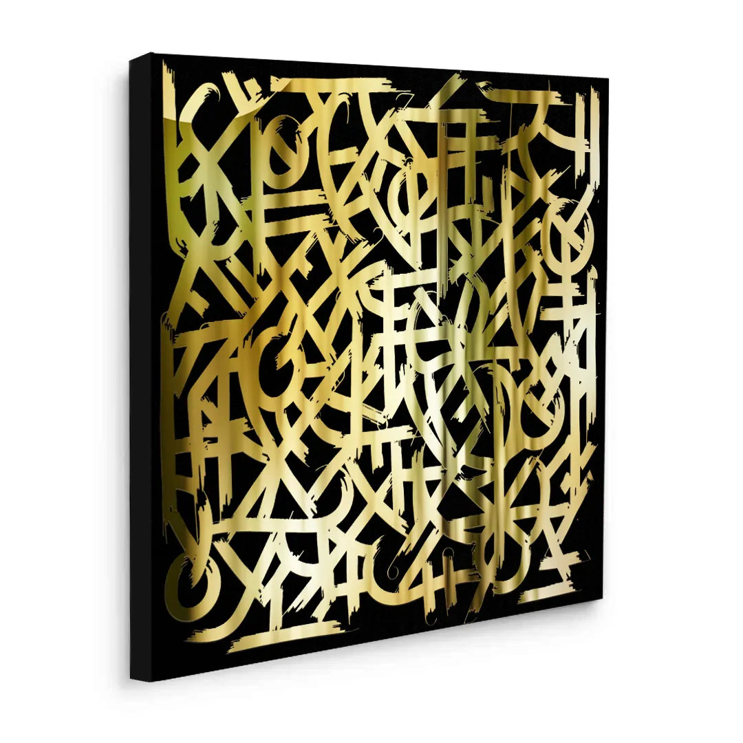 Luxury Gold Abstract - Canvas - Jasmineart.ae