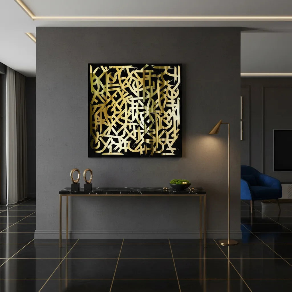 Luxury Gold Abstract - Canvas - Jasmineart.ae