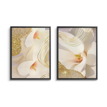 Luxury Gold Foil Floral Set of 2 - Canvas