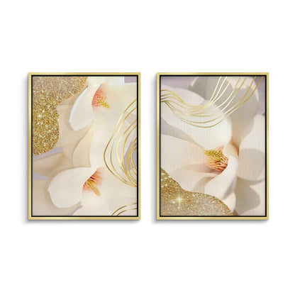 Luxury Gold Foil Floral Set of 2 - Canvas