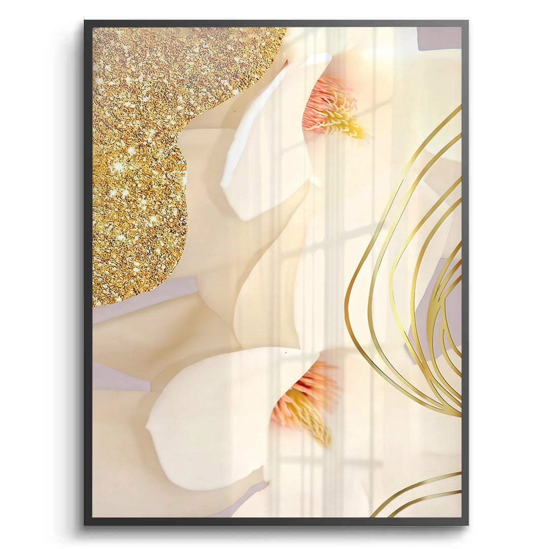 2Luxury Gold Foil Floral Set of 2 - Fine Art