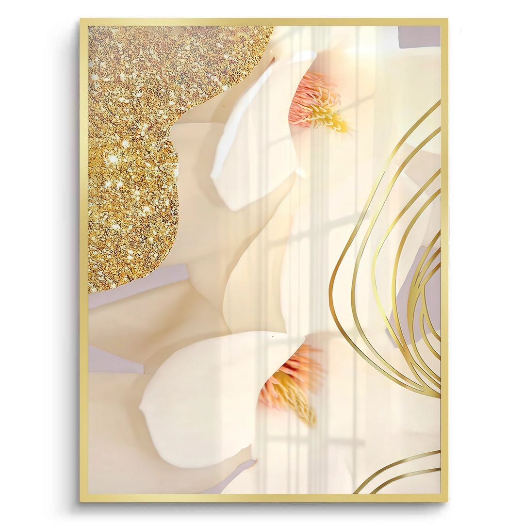 2Luxury Gold Foil Floral Set of 2 - Fine Art
