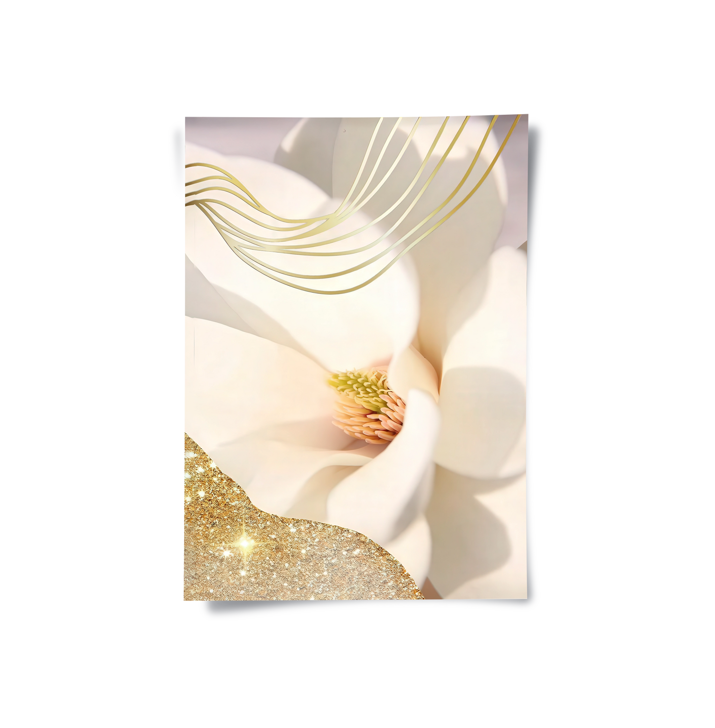 2Luxury Gold Foil Floral Set of 2 - Poster