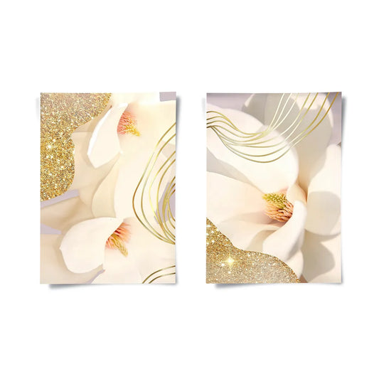 Luxury Gold Foil Floral Set of 2 - Poster
