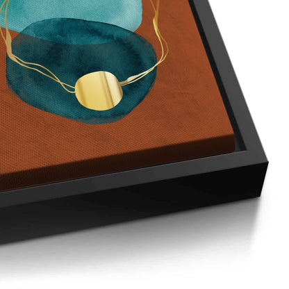 Luxury Gold Foil & Teal Abstract - Canvas