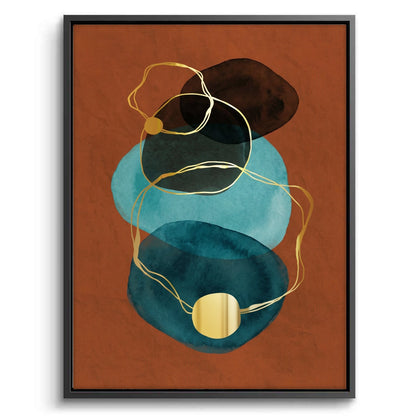 Luxury Gold Foil & Teal Abstract - Canvas